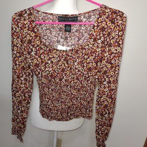 Polly & Esther Women's Smocked Crop Top -S